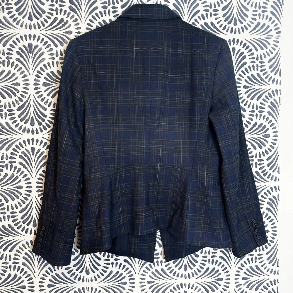 MM. Lafleur Plaid Virgin Wool Blend Business Blazer - Picture 4 of 16